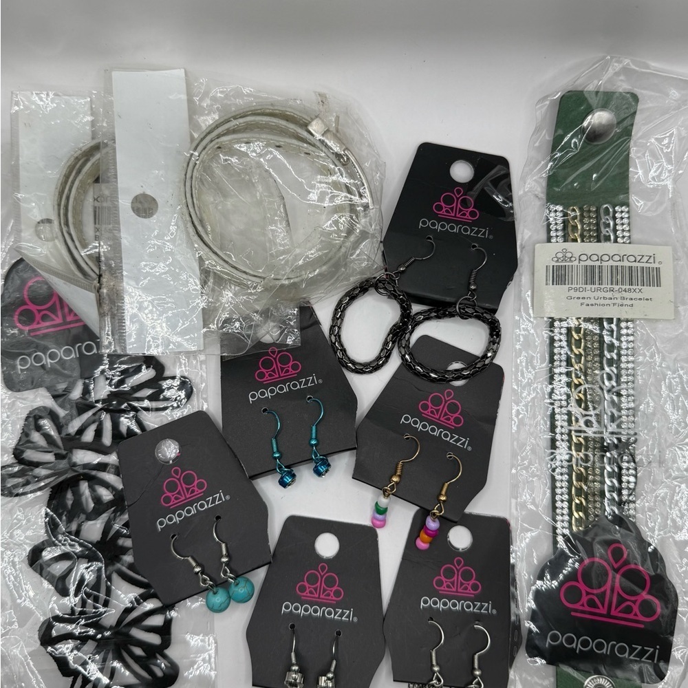 Paparazzi lot of (10) Earrings & Bracelets Butterfly & Multi Chain Bracelet